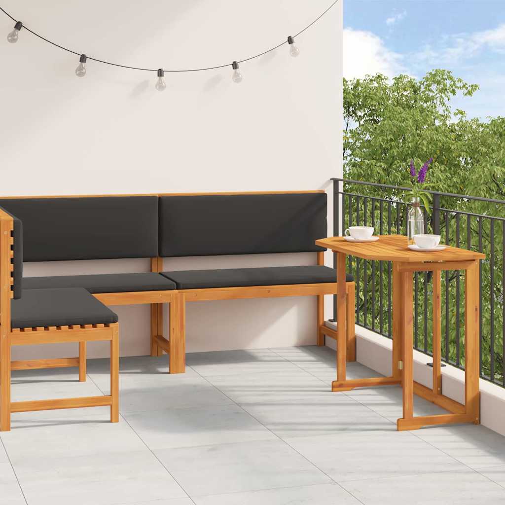 3-teiliges Garten Bistro Set mit Kissen - aus solidem Akazienholz